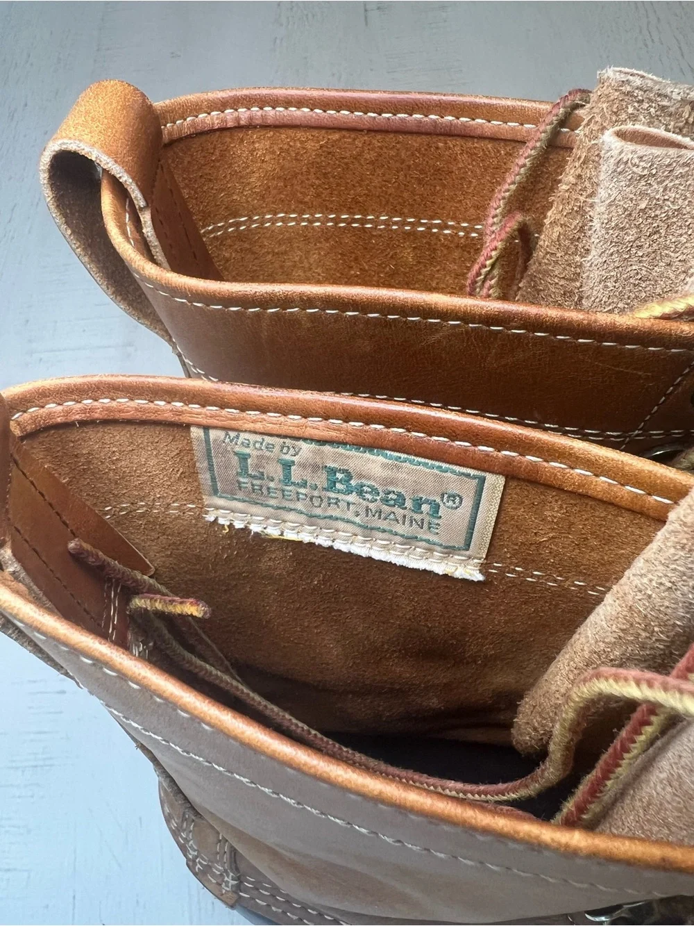 L.L. Bean Brown Leather Lace-Up Duck Boots